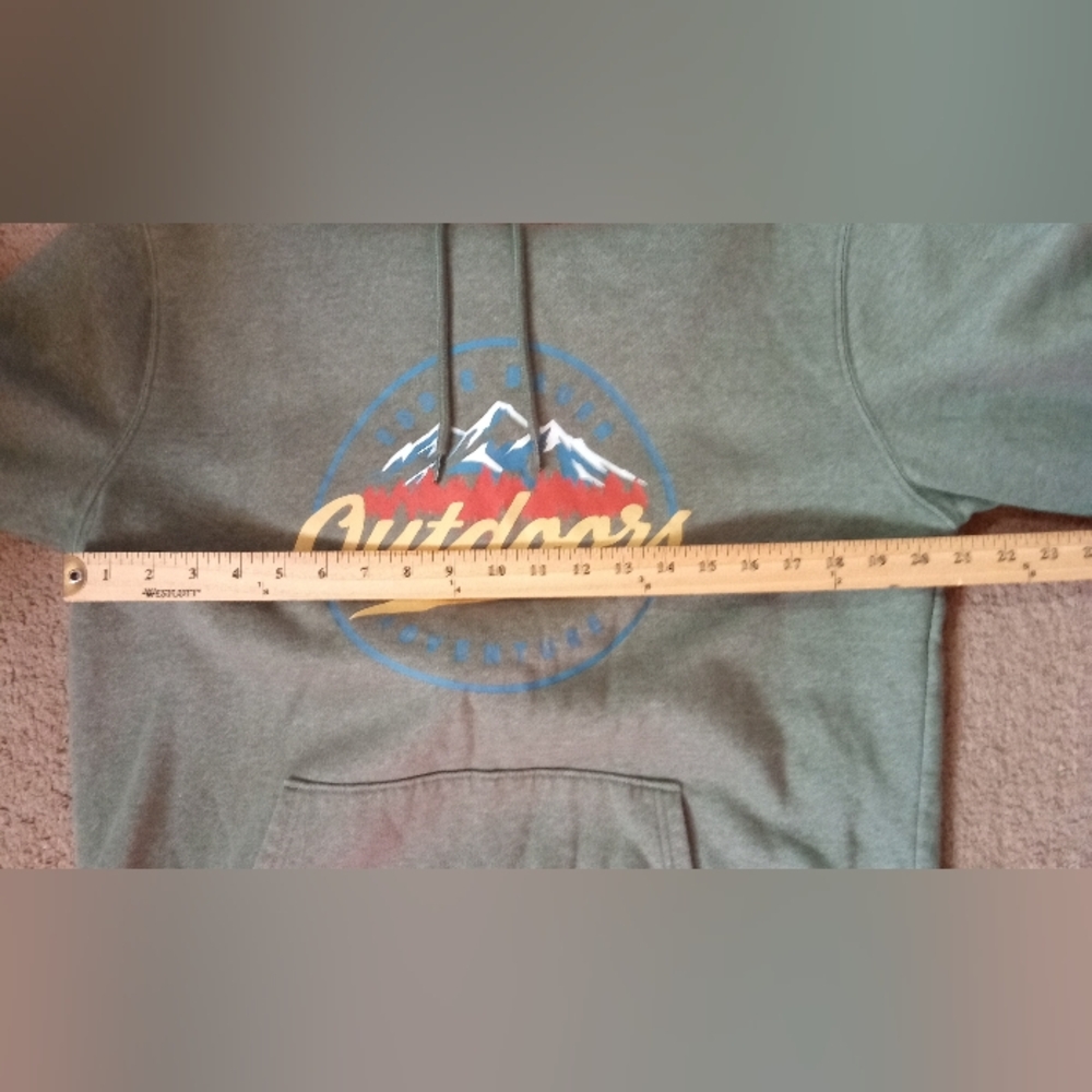 Eddie Bauer Olive Green Outdoors Graphic Print Hoodie Men's Size L - Picture 9 of 10